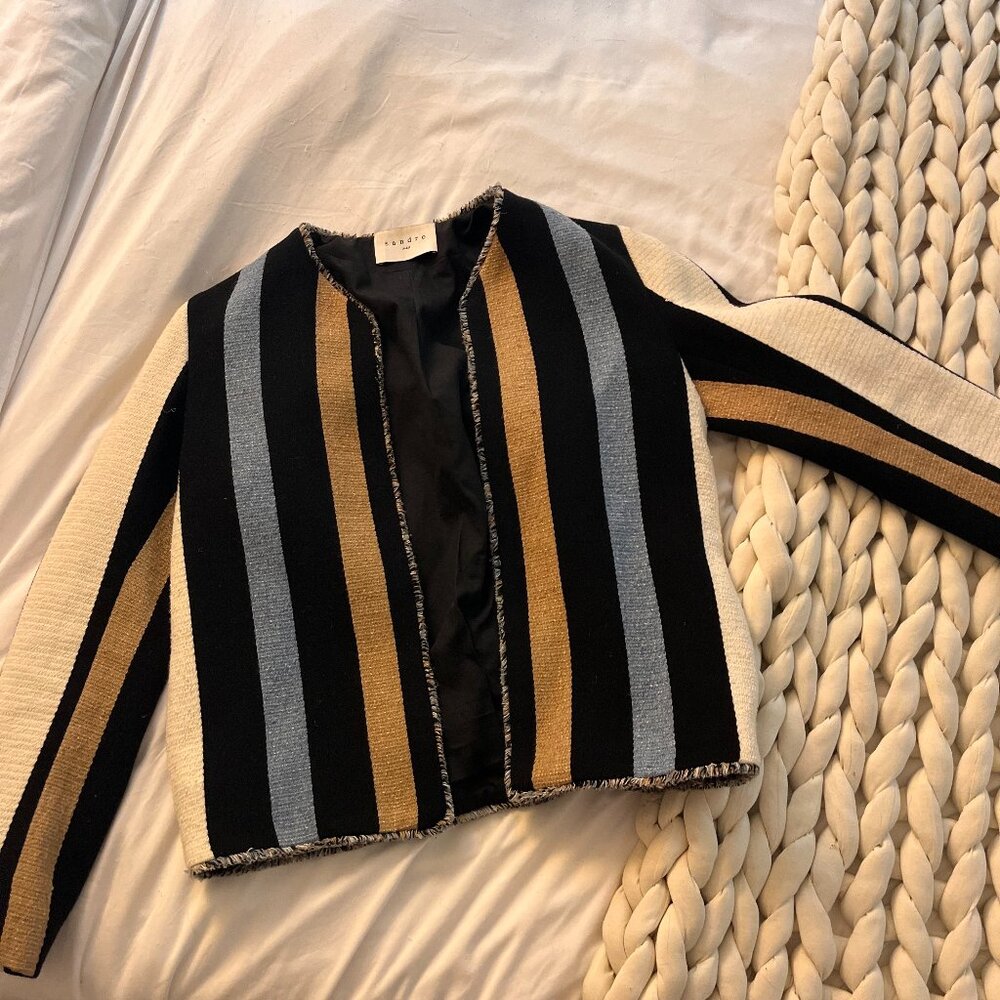 Sandro Paris Striped Twill Jacket